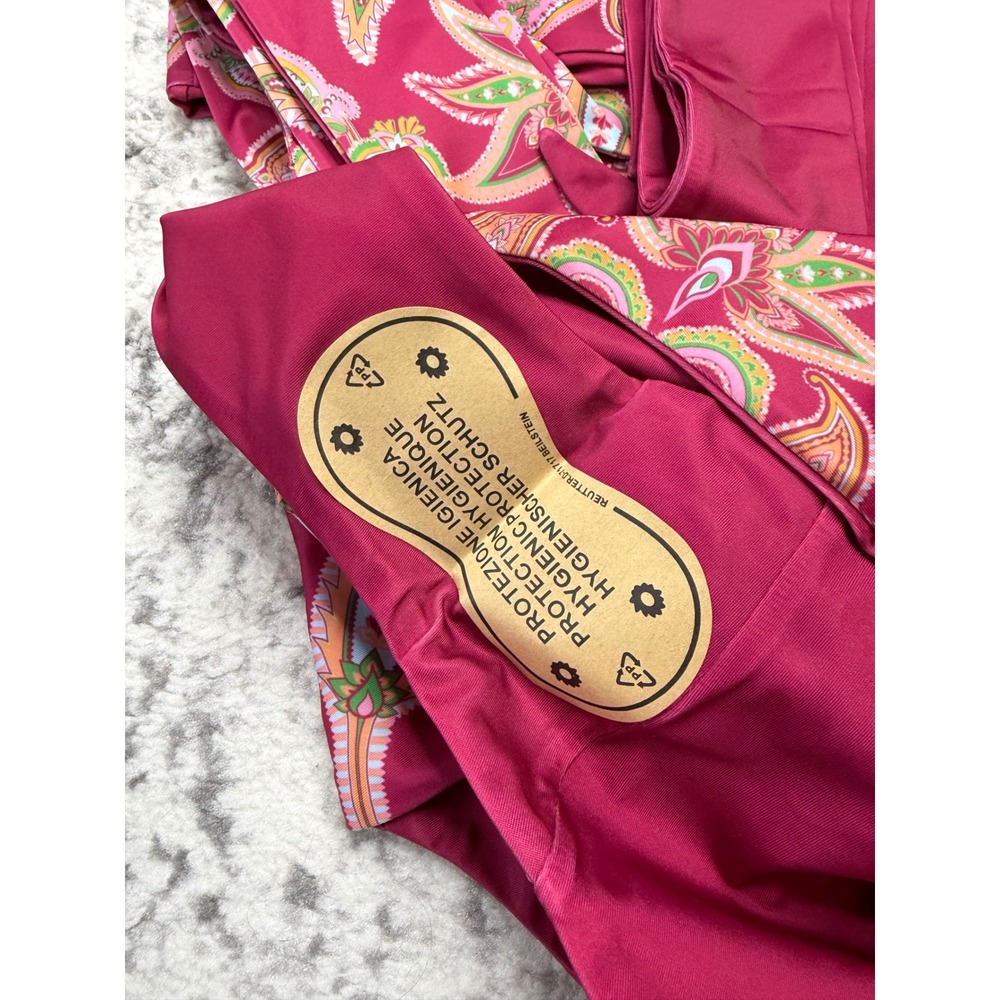 BAIIA Reversible 5-Piece Bikini Magenta Paisley Wrap Women's 14 NEW - Picture 4 of 10